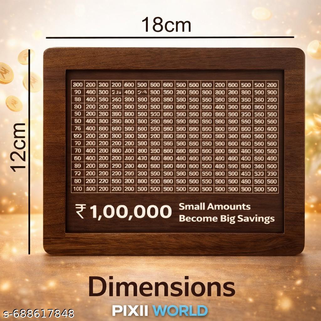 PIXII WORLD Wooden Money Bank | Money Saving Box Wooden | Piggy Bank